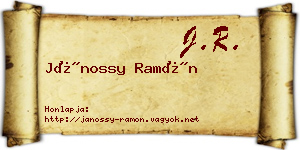 Jánossy Ramón névjegykártya